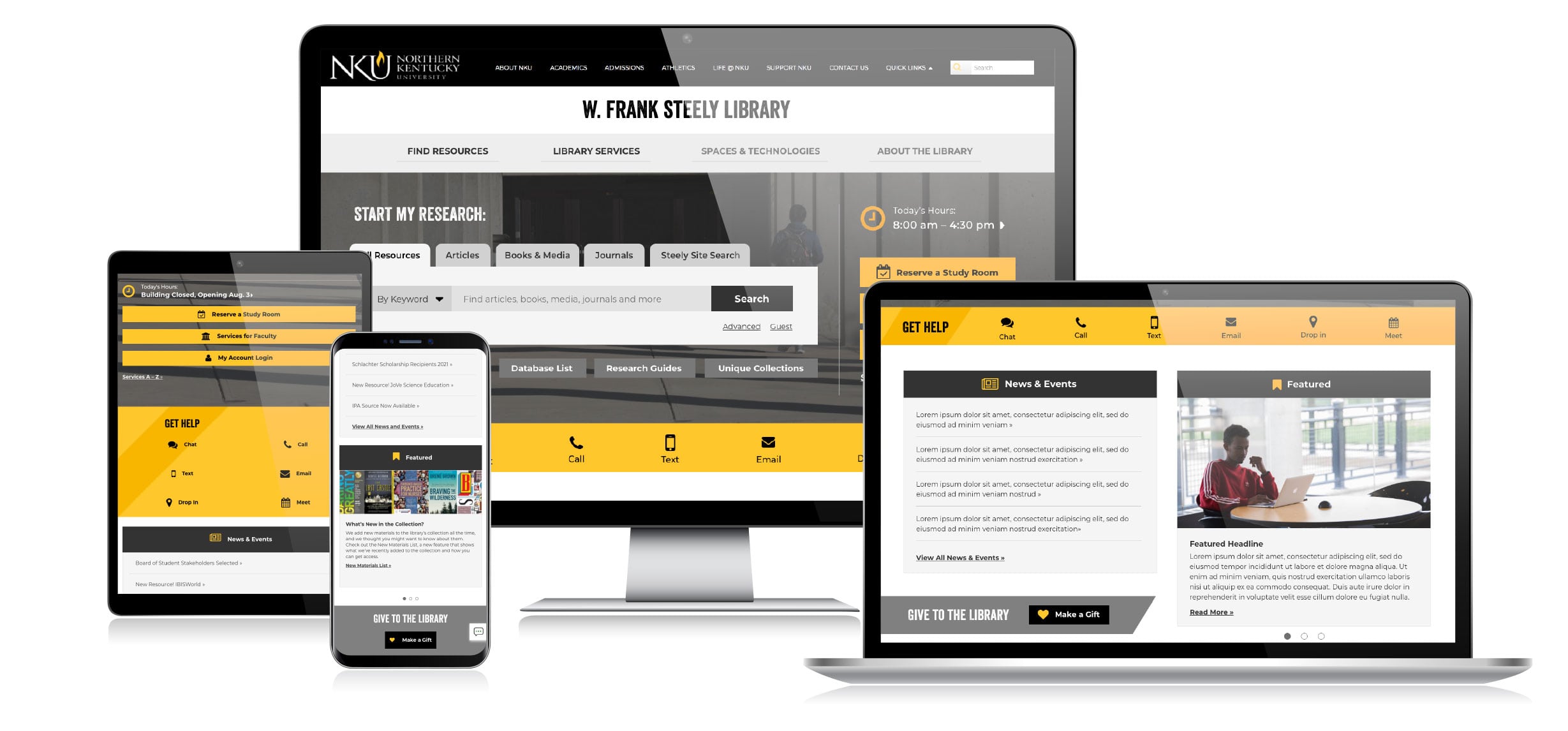 Responsive web design on multiple devices